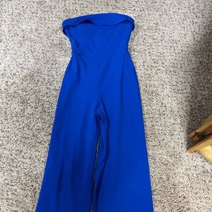 Crystal Sky strapless royal blue jumpsuit